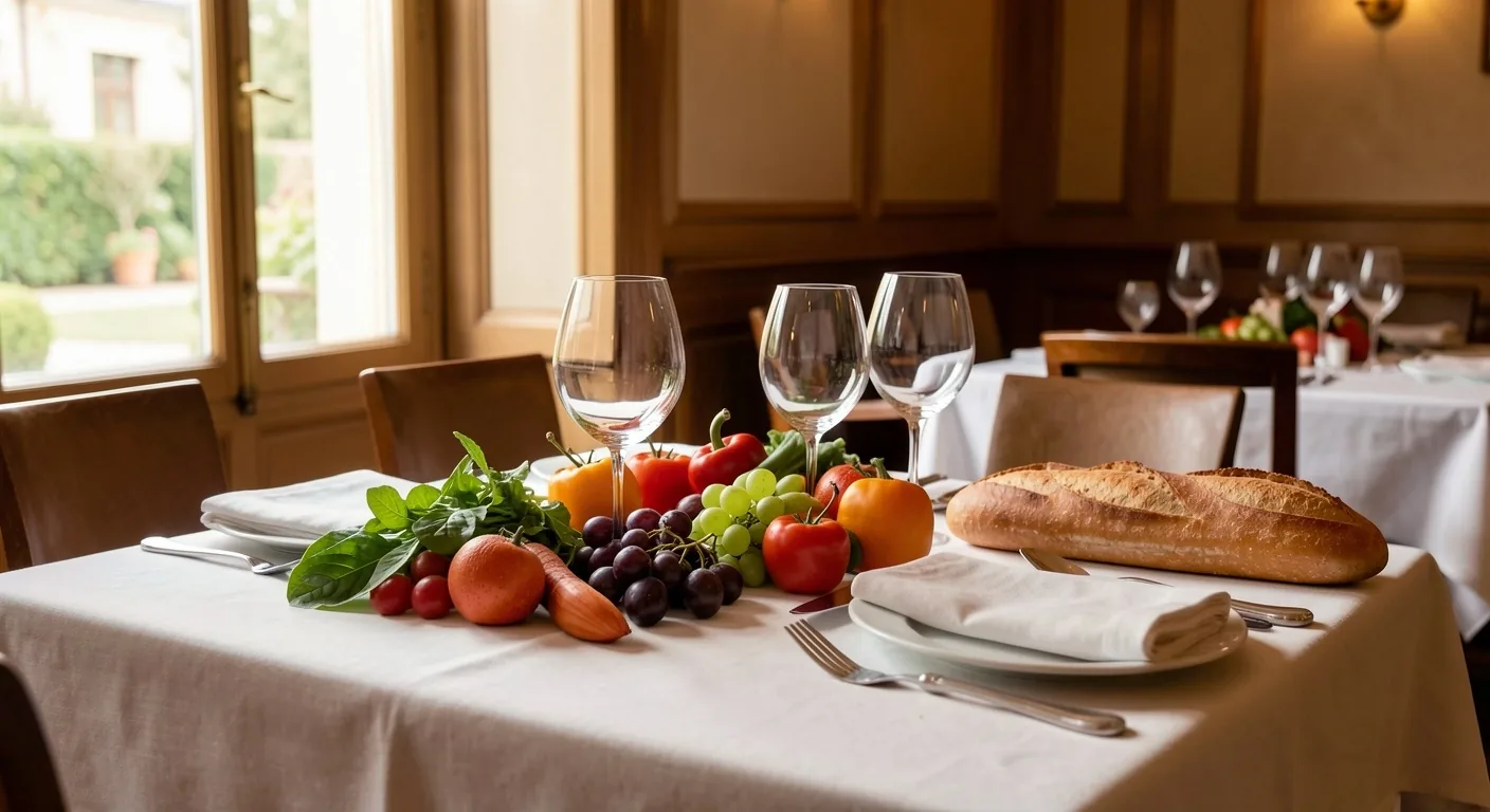 Table gastronomique française avec produits de saison