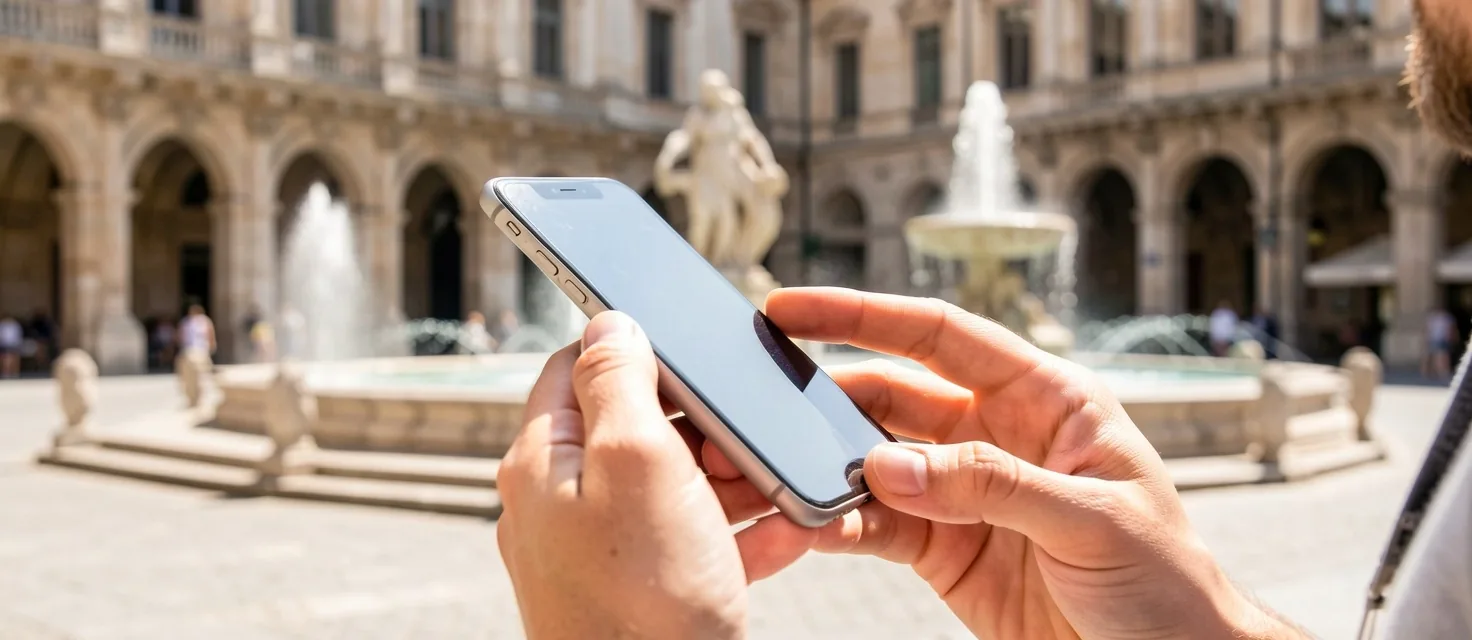 Consultation d'outils pratiques sur mobile en ville